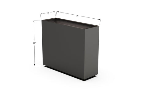 Aluminum Rectangular Planter – 30" Height - Plantercraft