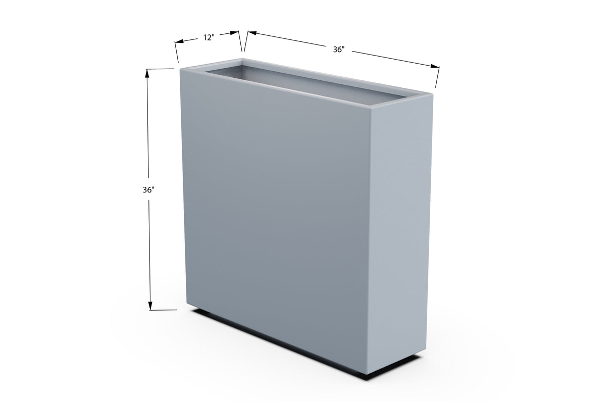 Aluminum Rectangular Planter – 36" H