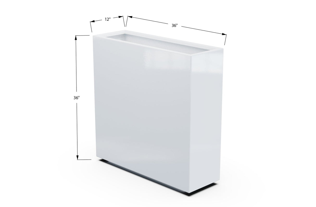 Aluminum Rectangular Planter – 36" Height - Plantercraft