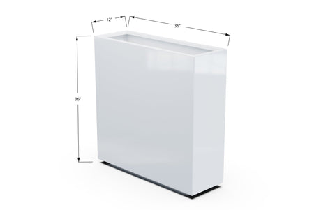 Aluminum Rectangular Planter – 36" Height - Plantercraft