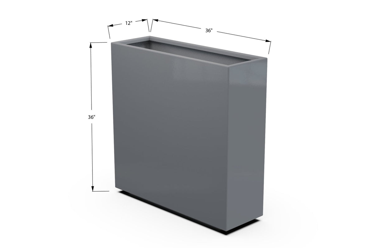 Aluminum Rectangular Planter – 36" Height - Plantercraft