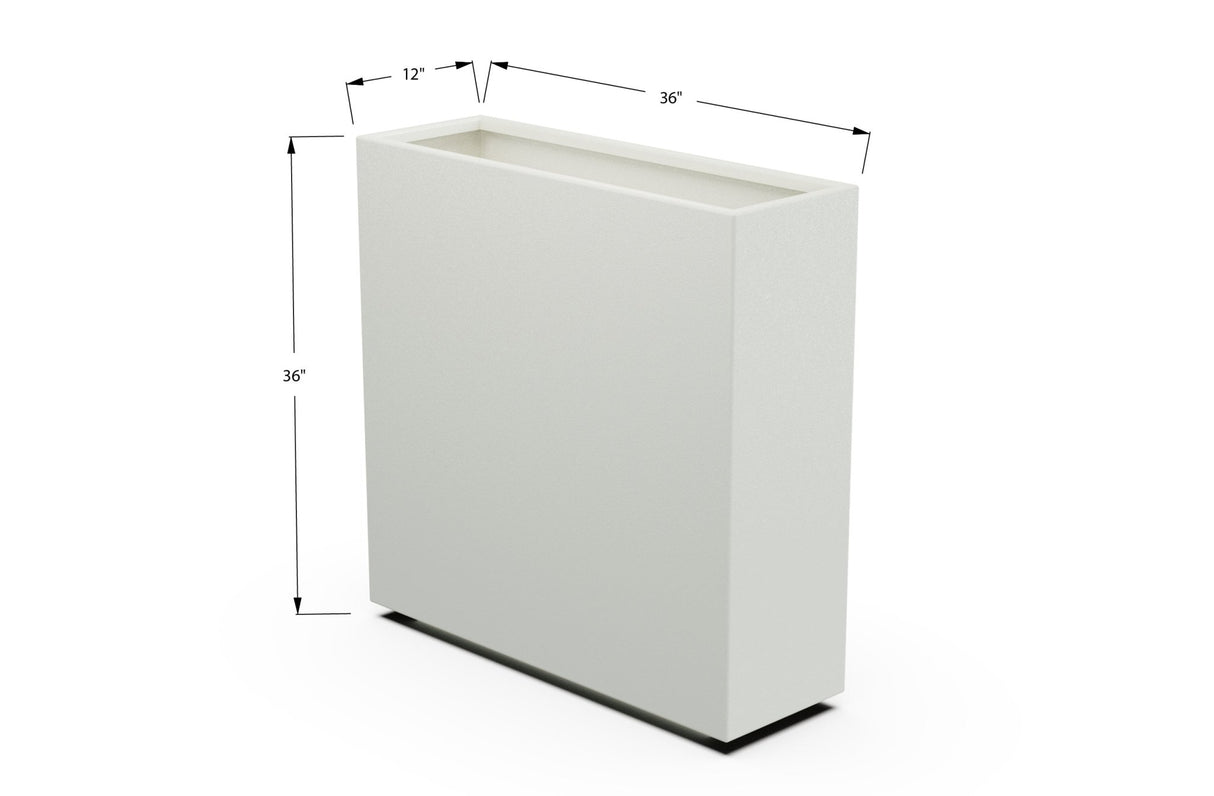 Aluminum Rectangular Planter – 36" Height - Plantercraft