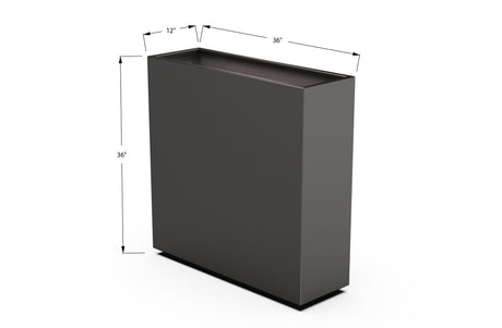 Aluminum Rectangular Planter – 36" Height - Plantercraft