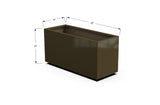 Aluminum Rectangular Planter – 12" to 20" H
