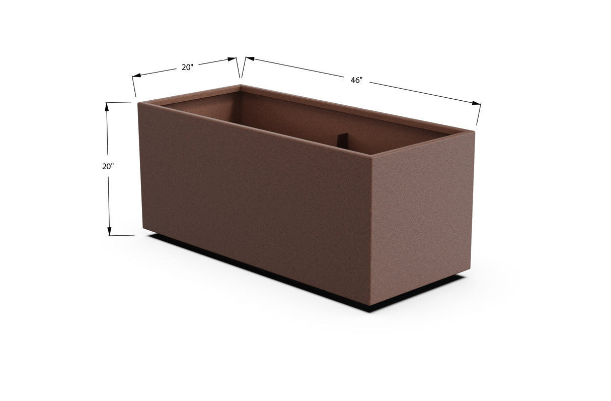 Aluminum Rectangular Planter – 12" to 20" H