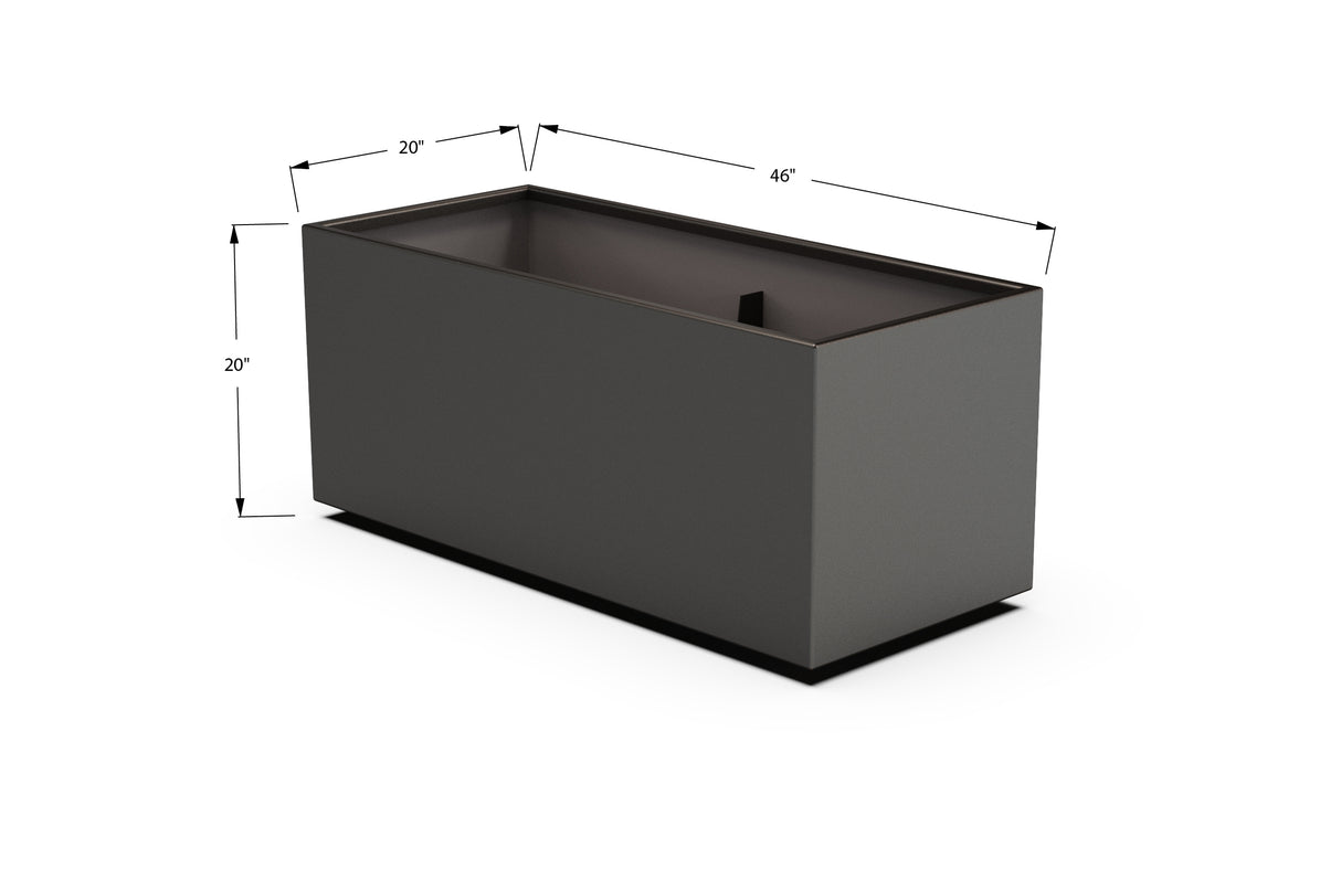 Aluminum Rectangular Planter – 12" to 20" H