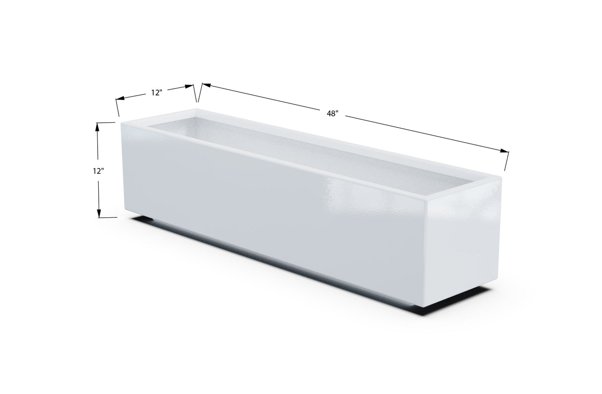 Aluminum Rectangular Planter – 12" to 20" H