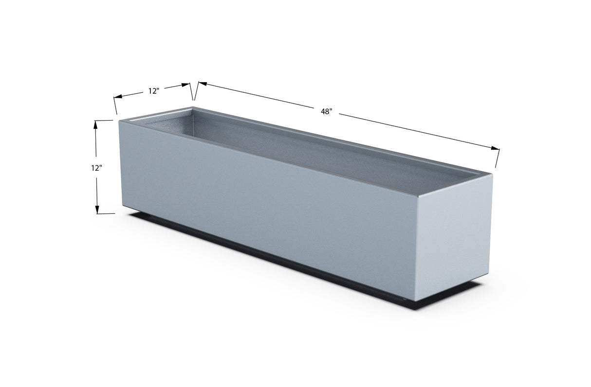 Aluminum Rectangular Planter – 12" to 20" H