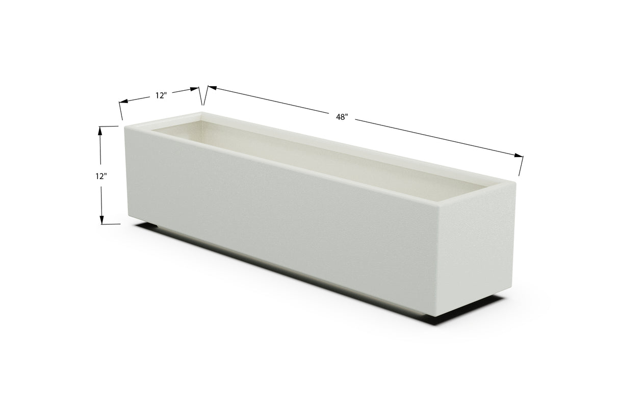 Aluminum Rectangular Planter – 12" to 20" H