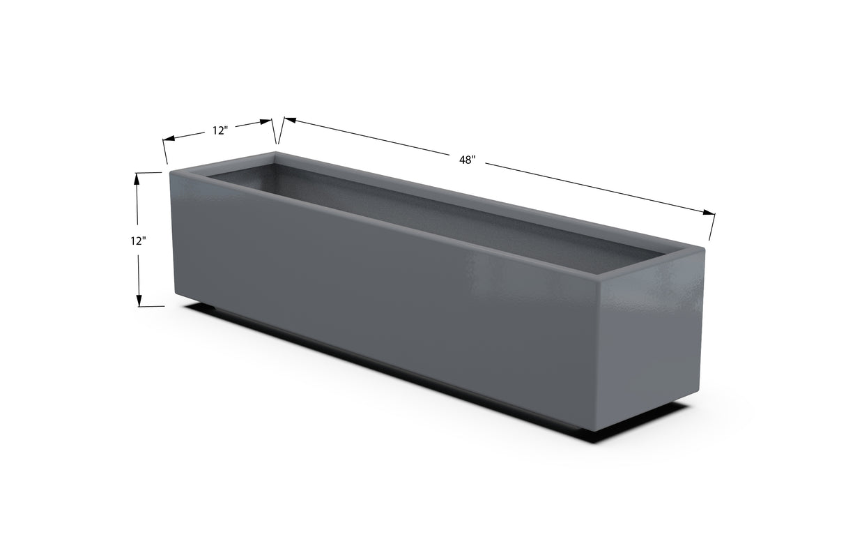 Aluminum Rectangular Planter – 12" to 20" H