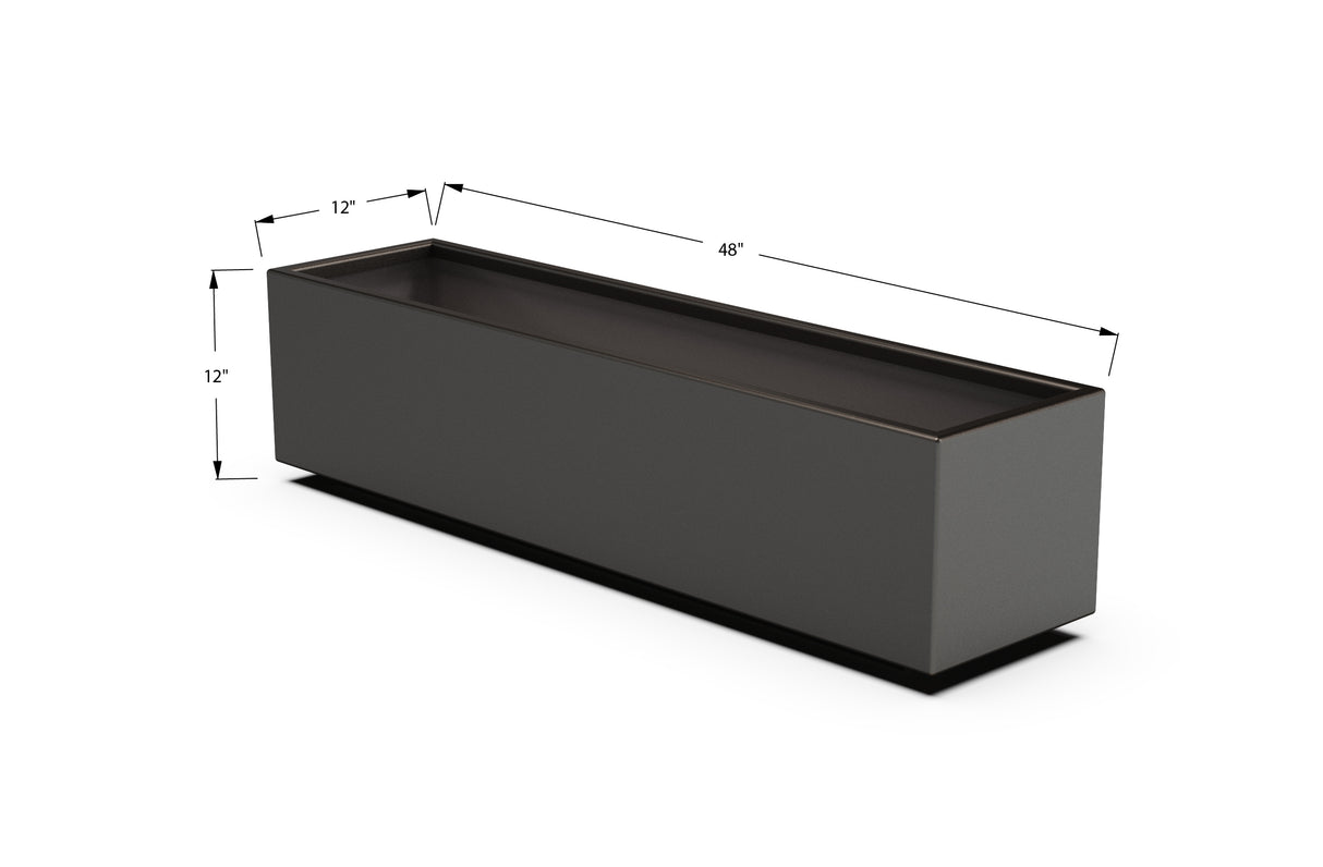 Aluminum Rectangular Planter – 12" to 20" H