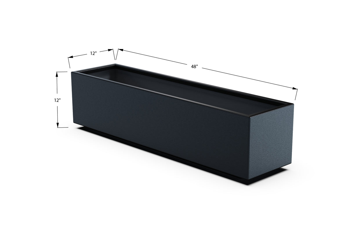 Aluminum Rectangular Planter – 12" to 20" H