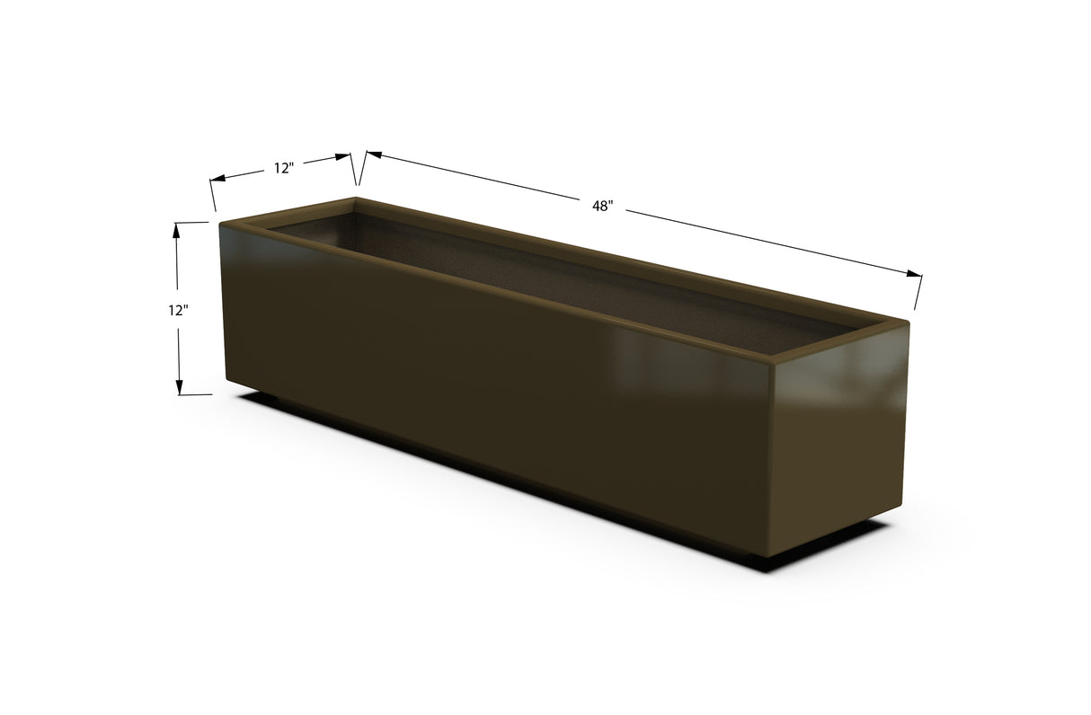 Aluminum Rectangular Planter – 12" to 20" H