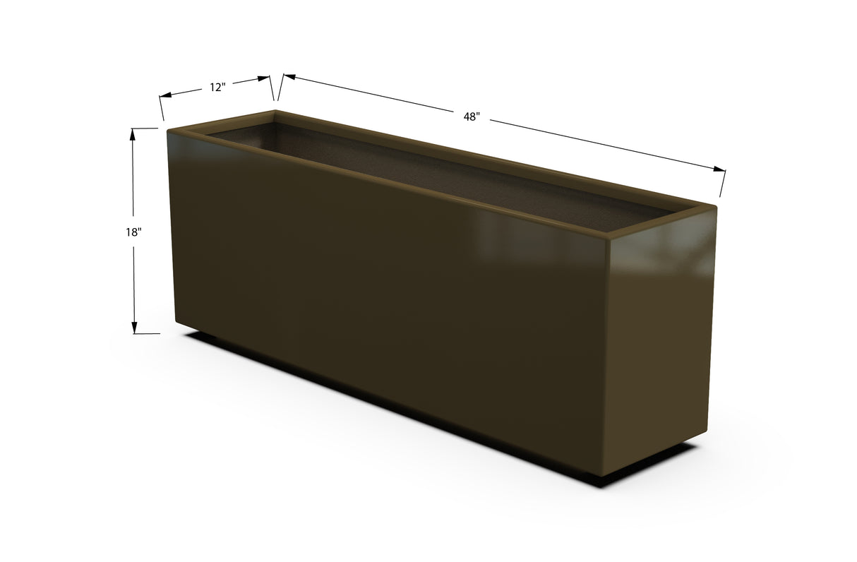 Aluminum Rectangular Planter – 12" to 20" H