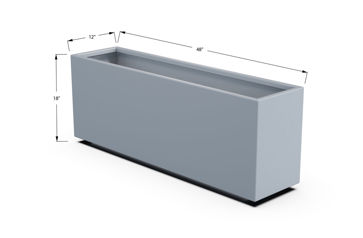 Aluminum Rectangular Planter – 12" to 20" H