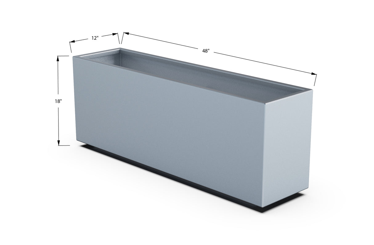 Aluminum Rectangular Planter – 12" to 20" H