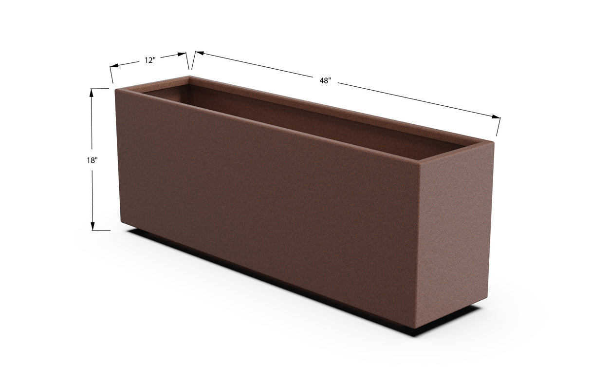 Aluminum Rectangular Planter – 12" to 20" H