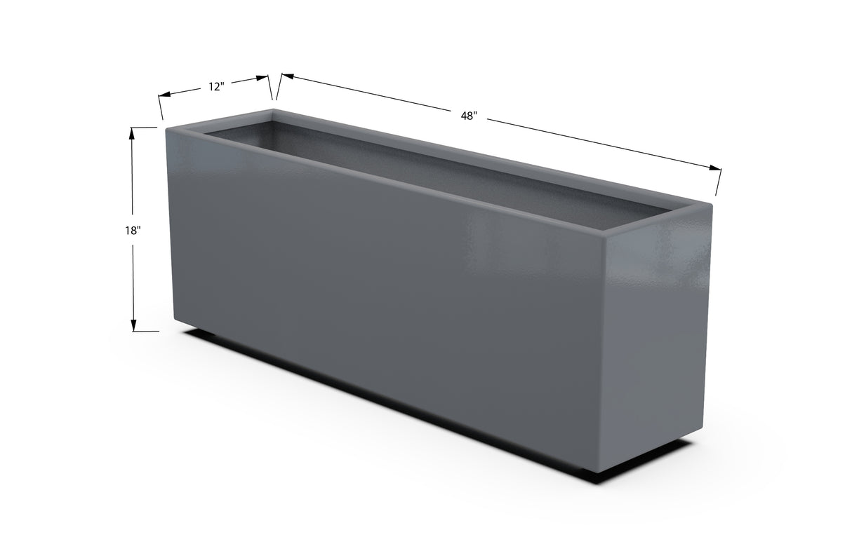 Aluminum Rectangular Planter – 12" to 20" H