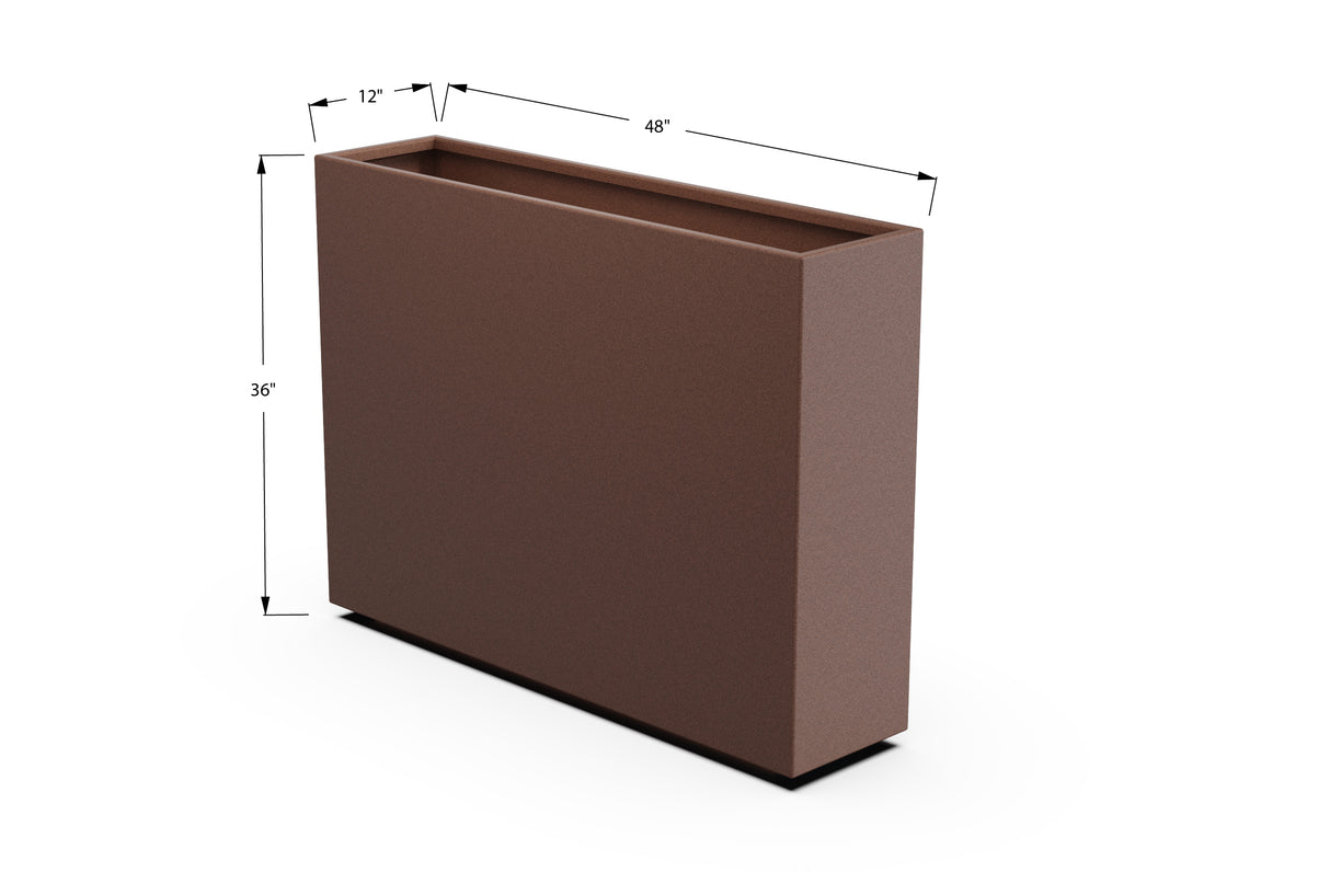 Aluminum Rectangular Planter – 36" H