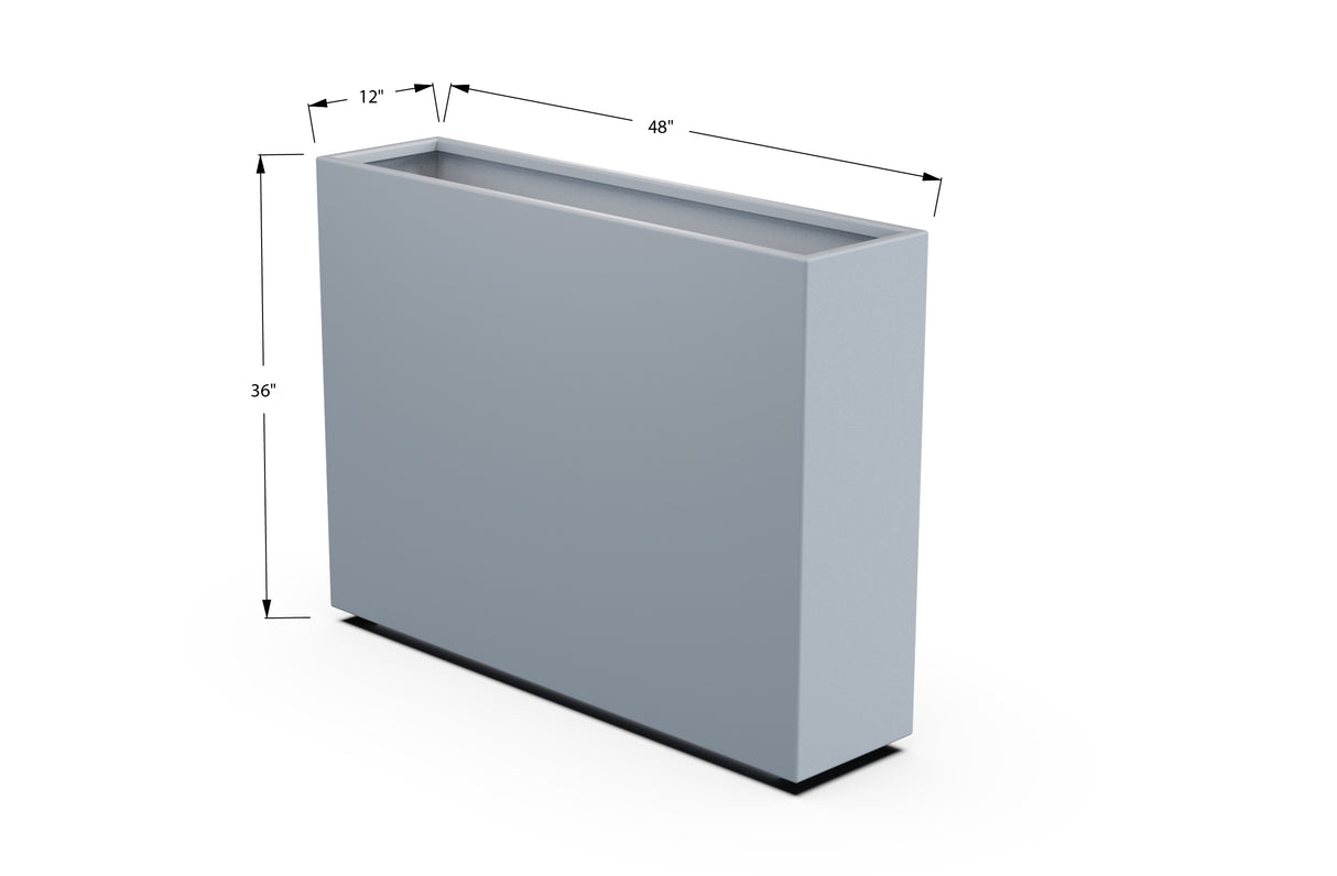 Aluminum Rectangular Planter – 36" H