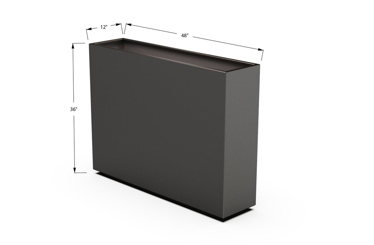 Aluminum Rectangular Planter – 36" Height - Plantercraft