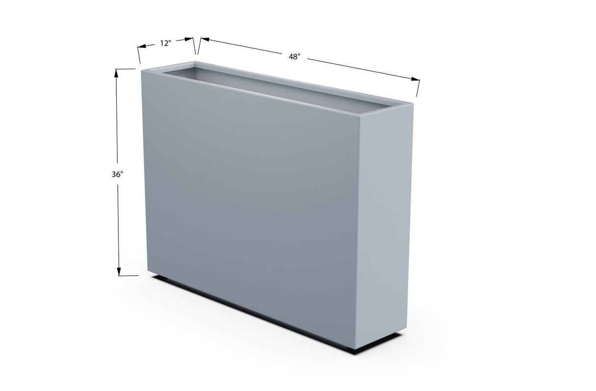 Aluminum Rectangular Planter – 36" Height - Plantercraft
