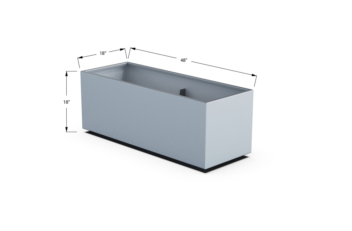 Aluminum Rectangular Planter – 12" to 20" H