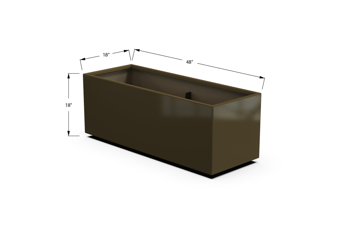 Aluminum Rectangular Planter – 12" to 20" H