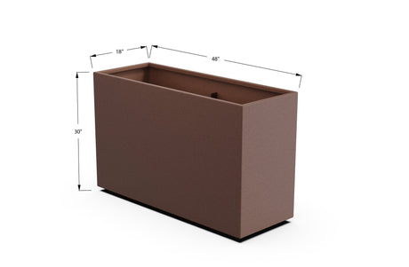 Aluminum Rectangular Planter – 30" Height - Plantercraft