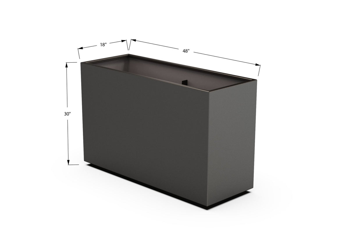 Aluminum Rectangular Planter – 30" Height - Plantercraft