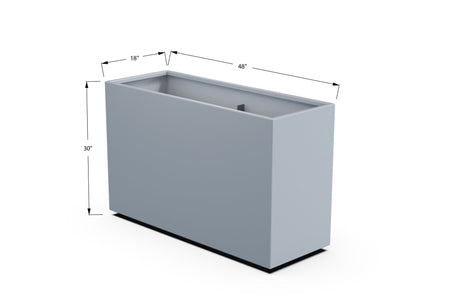 Aluminum Rectangular Planter – 30" Height - Plantercraft