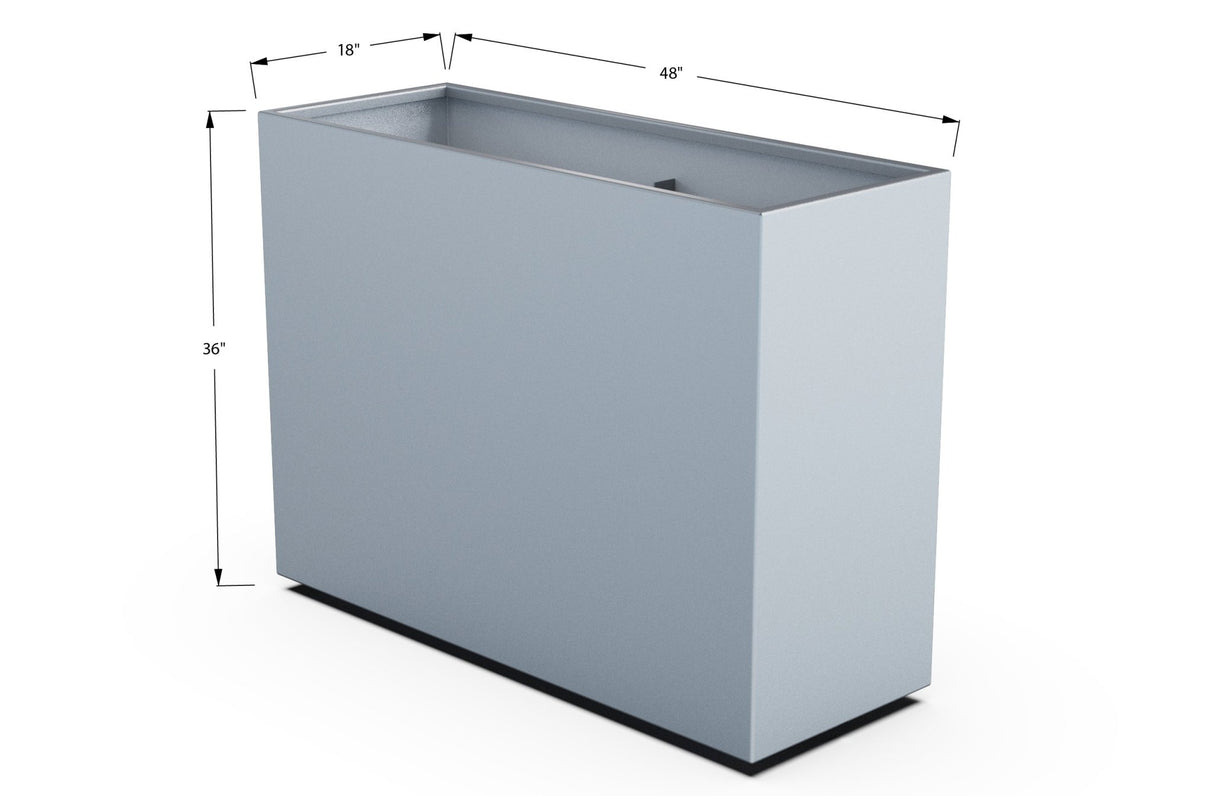 Aluminum Rectangular Planter – 36" Height - Plantercraft