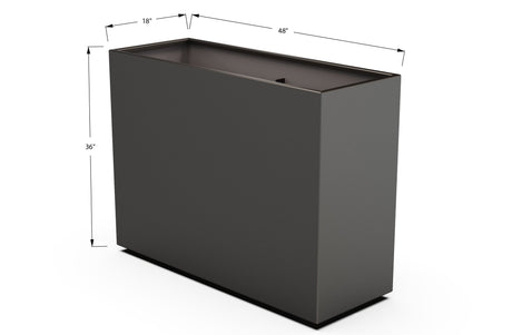 Aluminum Rectangular Planter – 36" Height - Plantercraft