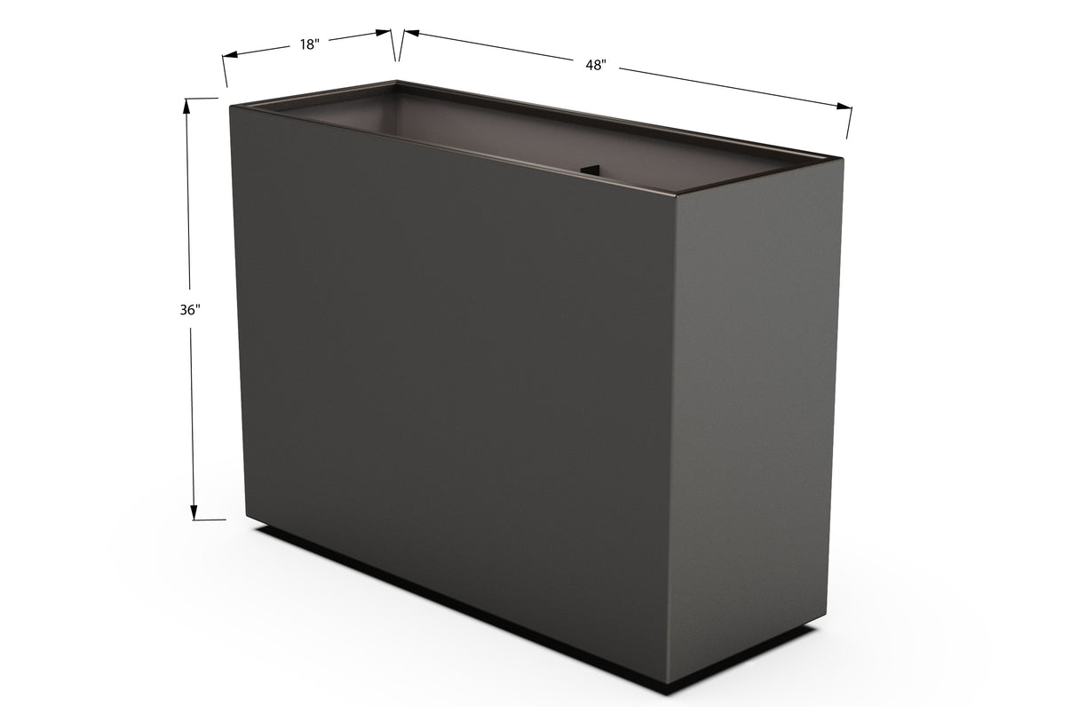 Aluminum Rectangular Planter – 36" H