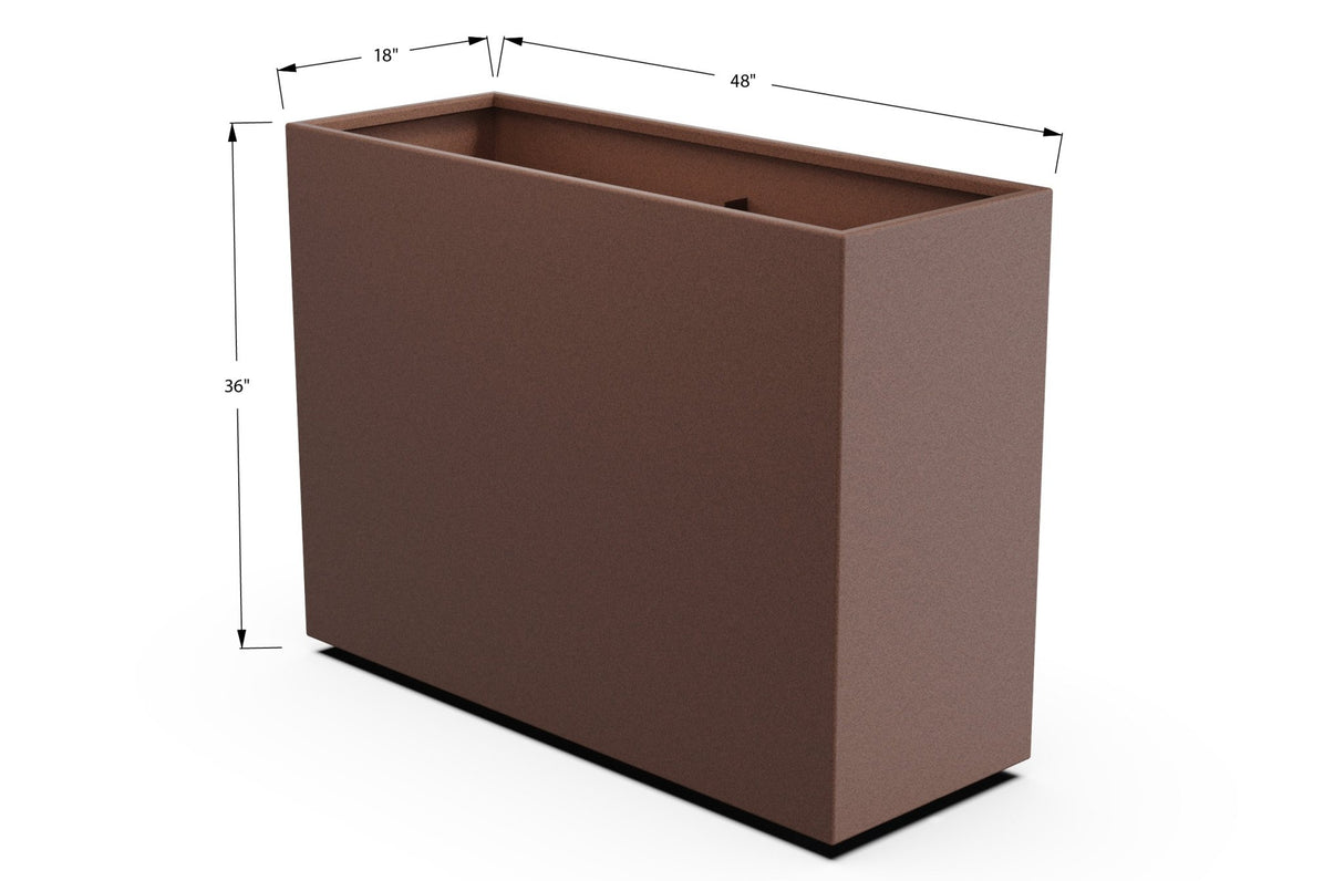 Aluminum Rectangular Planter – 36" Height - Plantercraft