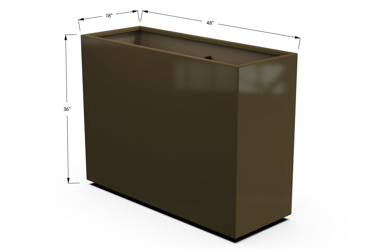 Aluminum Rectangular Planter – 36" Height - Plantercraft
