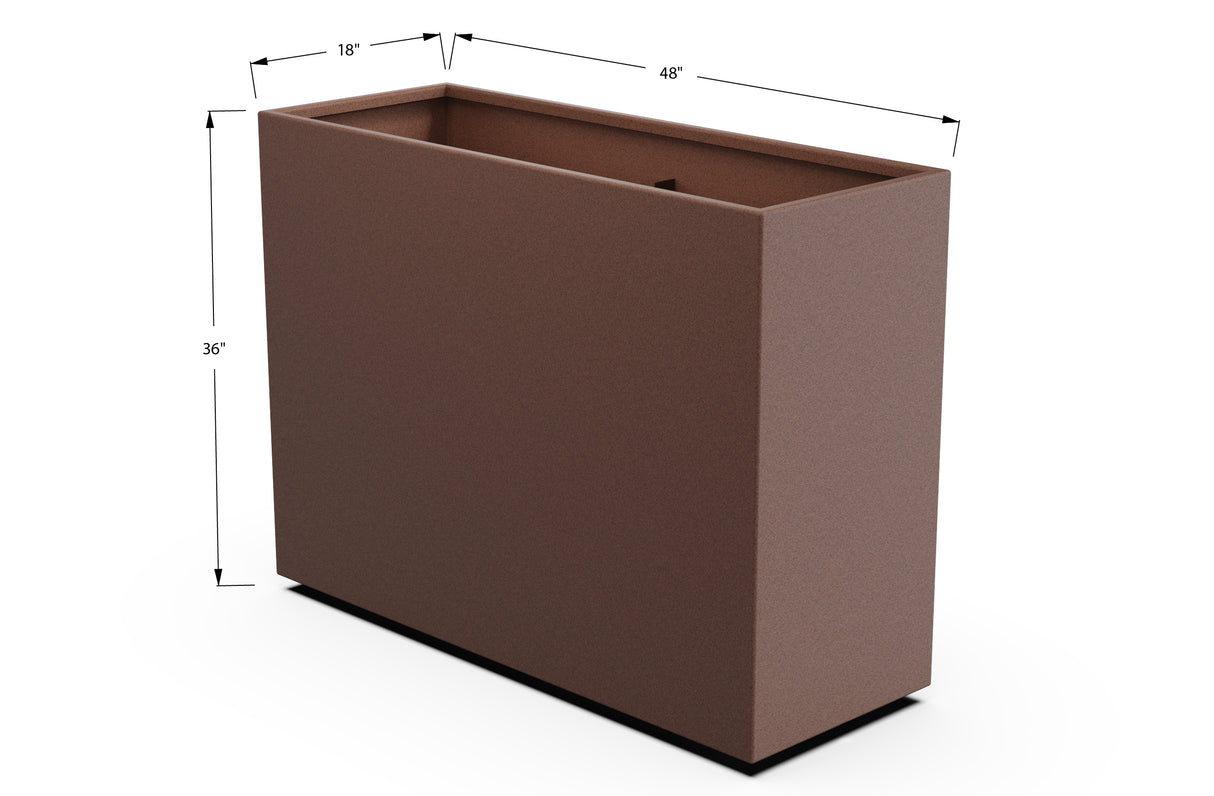Aluminum Rectangular Planter – 36" H