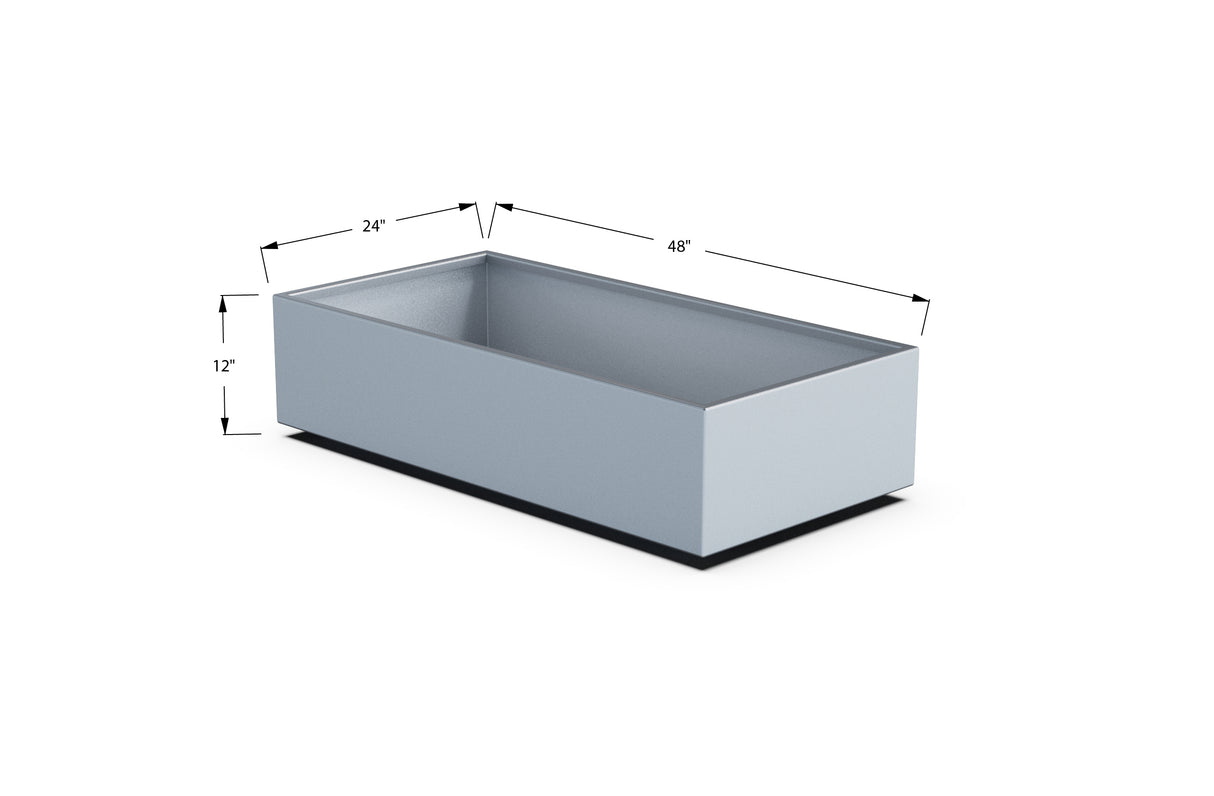Aluminum Rectangular Planter – 12" to 20" H