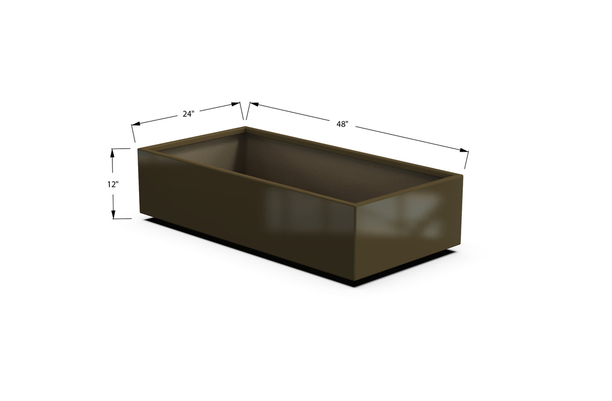 Aluminum Rectangular Planter – 12" to 20" H