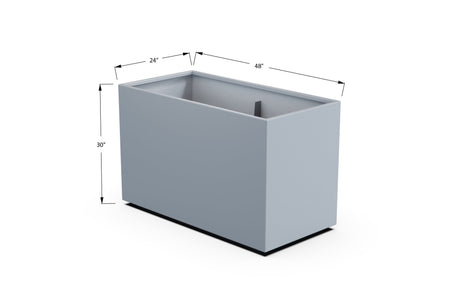 Aluminum Rectangular Planter – 30" Height - Plantercraft