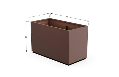 Aluminum Rectangular Planter – 30" Height - Plantercraft