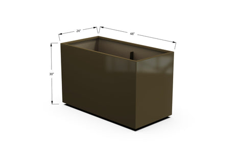 Aluminum Rectangular Planter – 30" H - Plantercraft