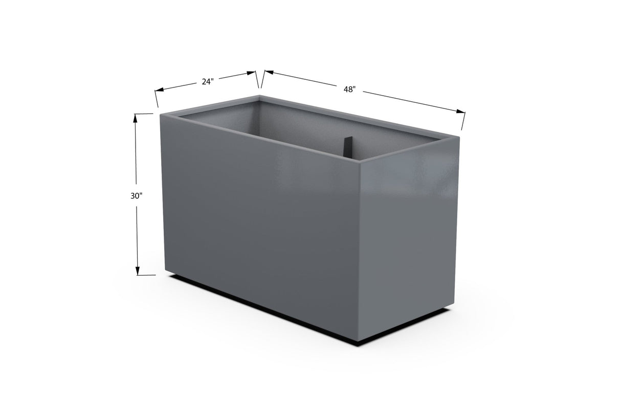 Aluminum Rectangular Planter – 30" Height - Plantercraft