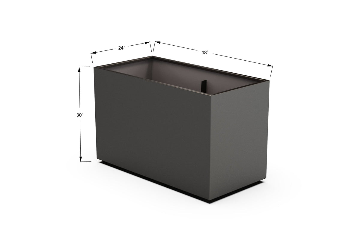 Aluminum Rectangular Planter – 30" Height - Plantercraft
