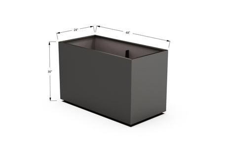 Aluminum Rectangular Planter – 30" Height - Plantercraft
