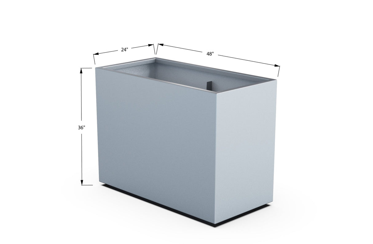 Aluminum Rectangular Planter – 36" H - Plantercraft