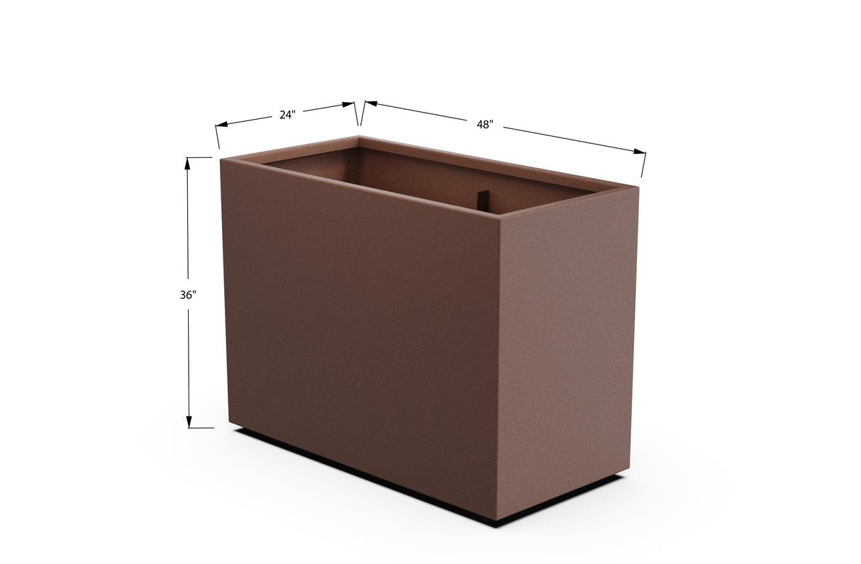 Aluminum Rectangular Planter – 36" H