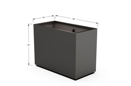 Aluminum Rectangular Planter – 36" Height - Plantercraft