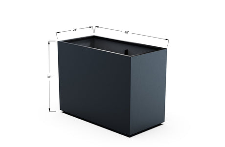 Aluminum Rectangular Planter – 36" Height - Plantercraft