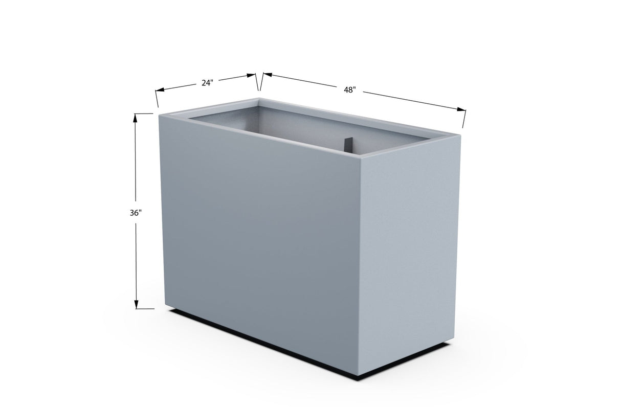 Aluminum Rectangular Planter – 36" Height - Plantercraft